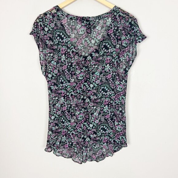 Y2K Vintage Fairy Whimiscal Floral Blouse Style & Co Boho Size 12 Women's - Picture 3 of 4